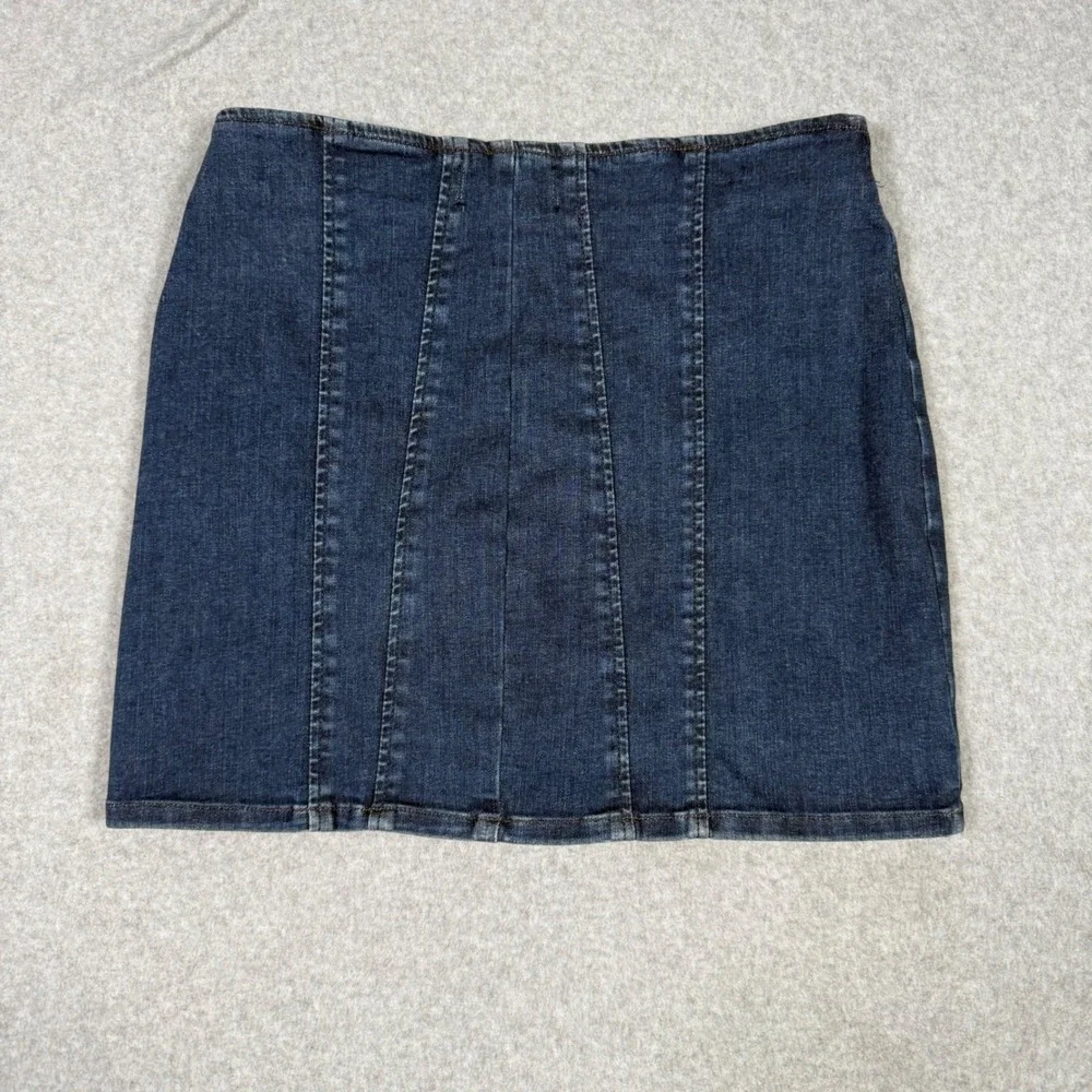 We The Free Free People Denim Mini Skirt Dark Academia Indie Sleeze Zip Size 8
